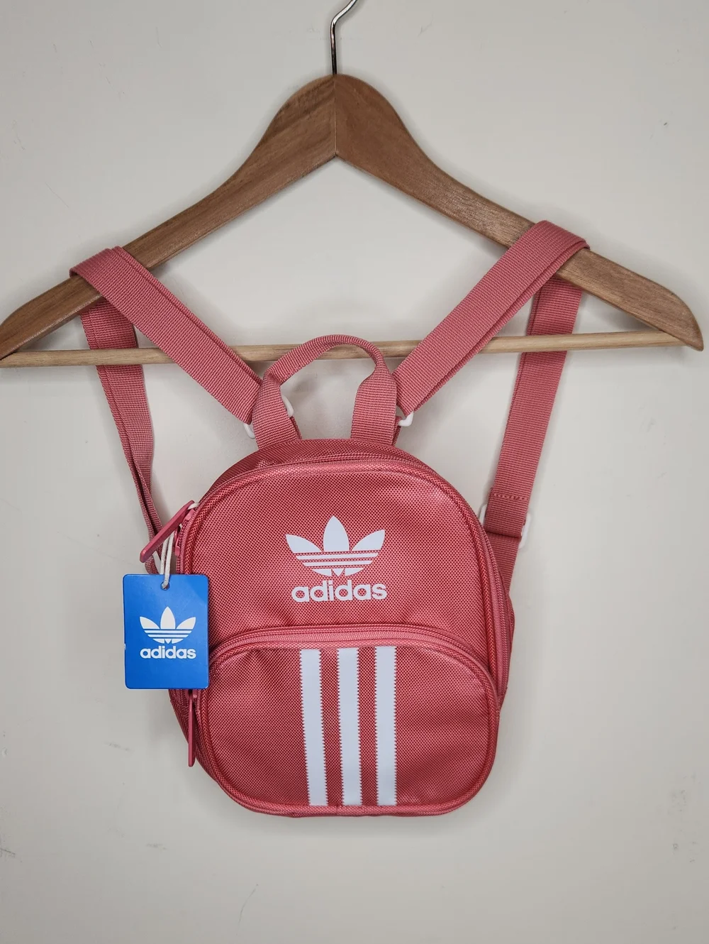 Adidas Originals Mini Backpack Pink NWT Trefoil Logo Compact Travel Bag